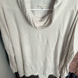LOFT Off-White Cowl Neck Sweater